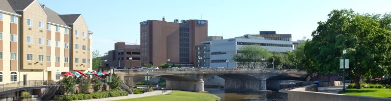Bridge over the Big Sioux River in Sioux Falls, SD, a key route for vehicle transport