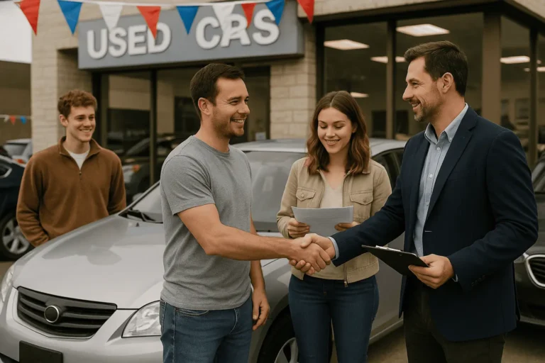 man shaking after a purchase of used car