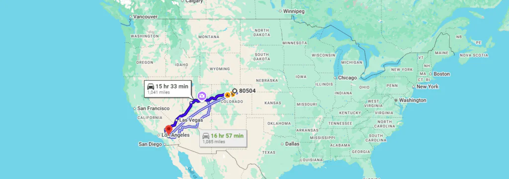 The route from the CO to CA