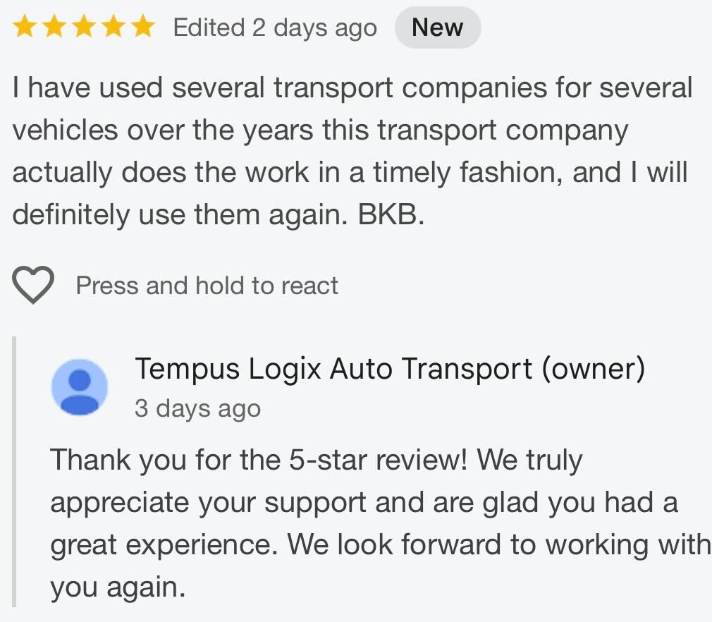 Tempus Logix positive review from the customer