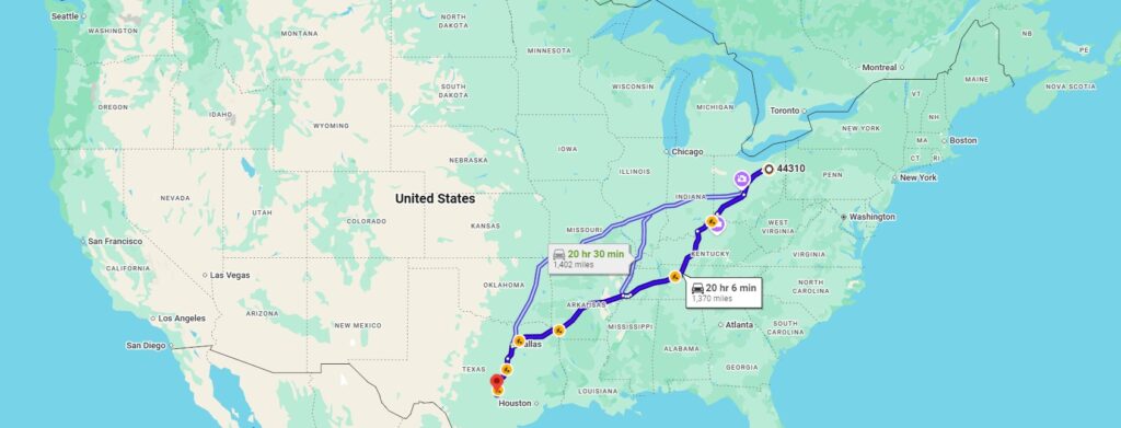 Akron, OH 44310 to Austin, TX 78744