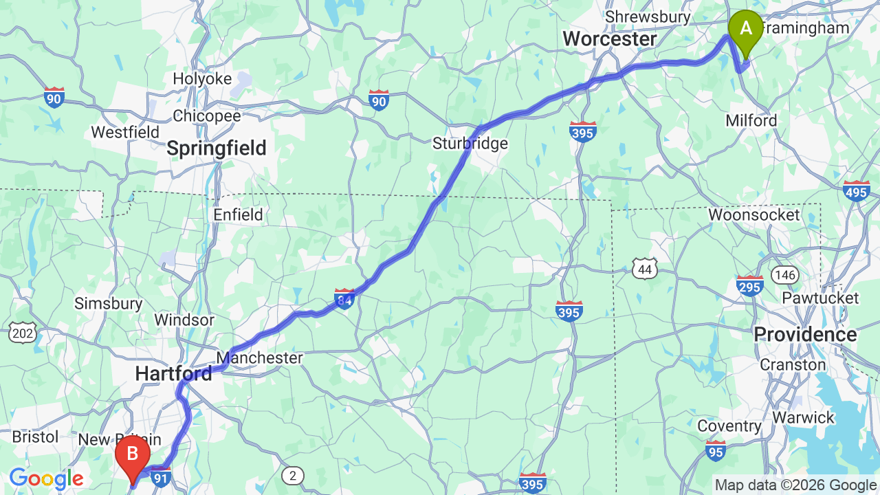 Route map: Massachusetts to Connecticut Car Shipping: Your Reliable Relocation Partner