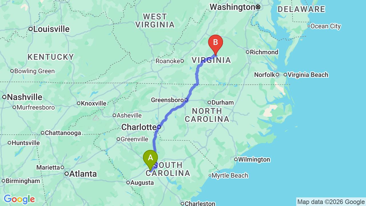 Route map: Reliable South Carolina to Virginia Car Shipping for Your New Beginning