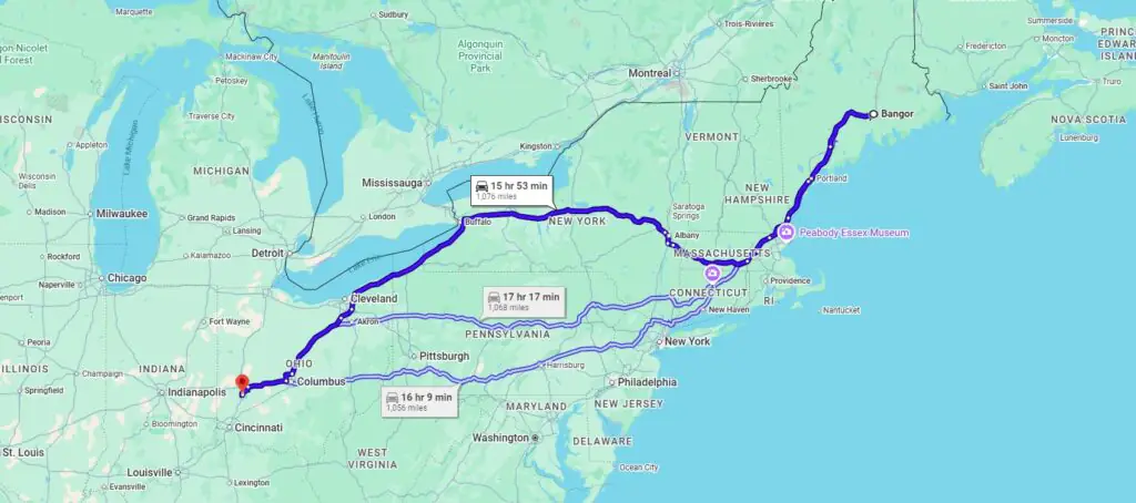 Bangor, ME, 04401 to Dayton, OH, 45409