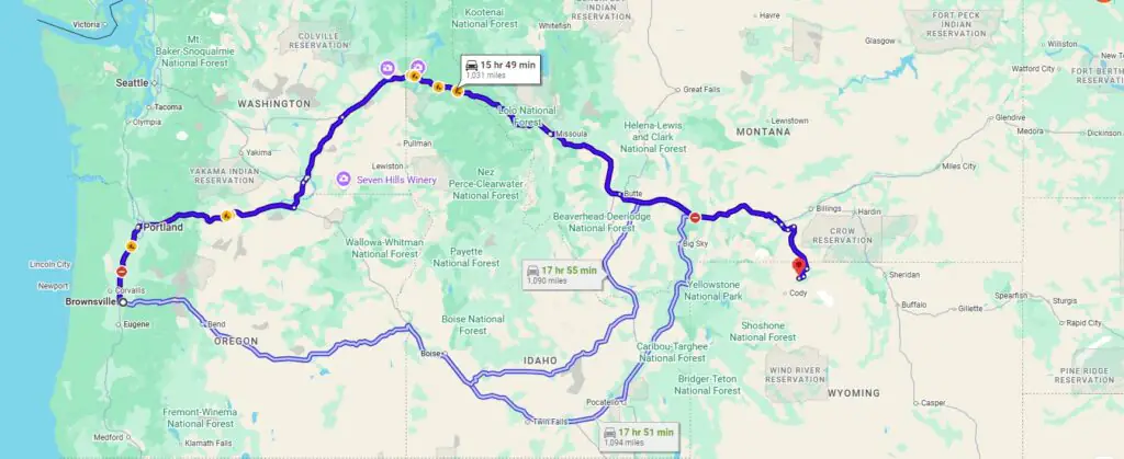 Brownsville, OR, 97327 to Powell, WY, 82435