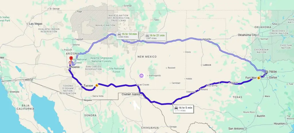Frisco, TX, 75034 to Scottsdale, AZ, 85262