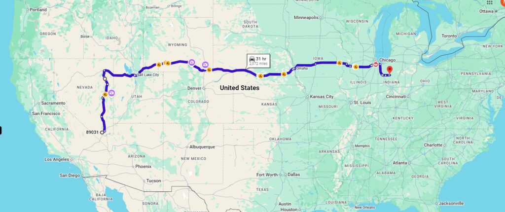 North Las Vegas, NV, 89031 to Logansport, IN, 46947