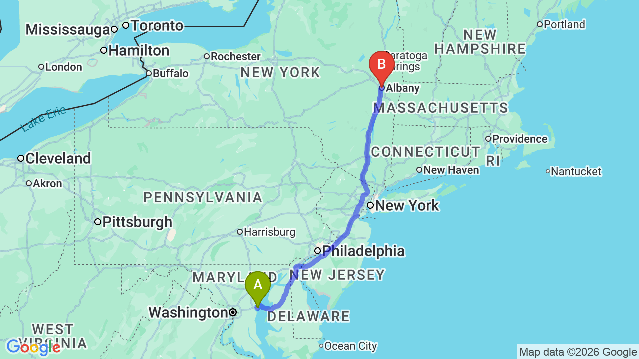 Route map: Maryland to New York Car Shipping | Fast & Reliable Relocation
