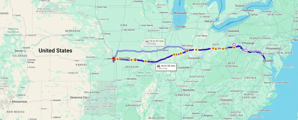 Annandale, VA, 22003 to Stilwell, KS, 66085