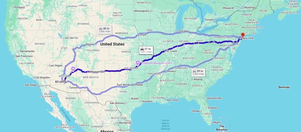 Queen Creek, AZ, 85140 to East Meadow, NY, 11554