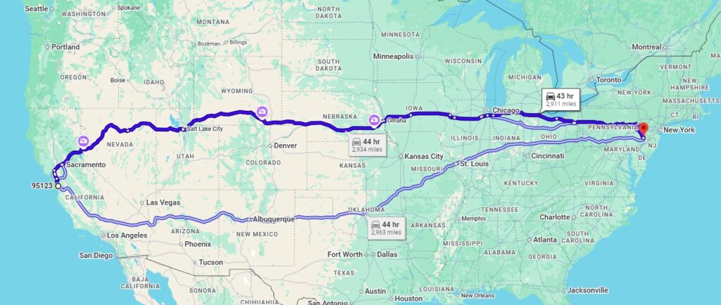 San Jose, CA, 95123 to Lansdale, PA, 19446