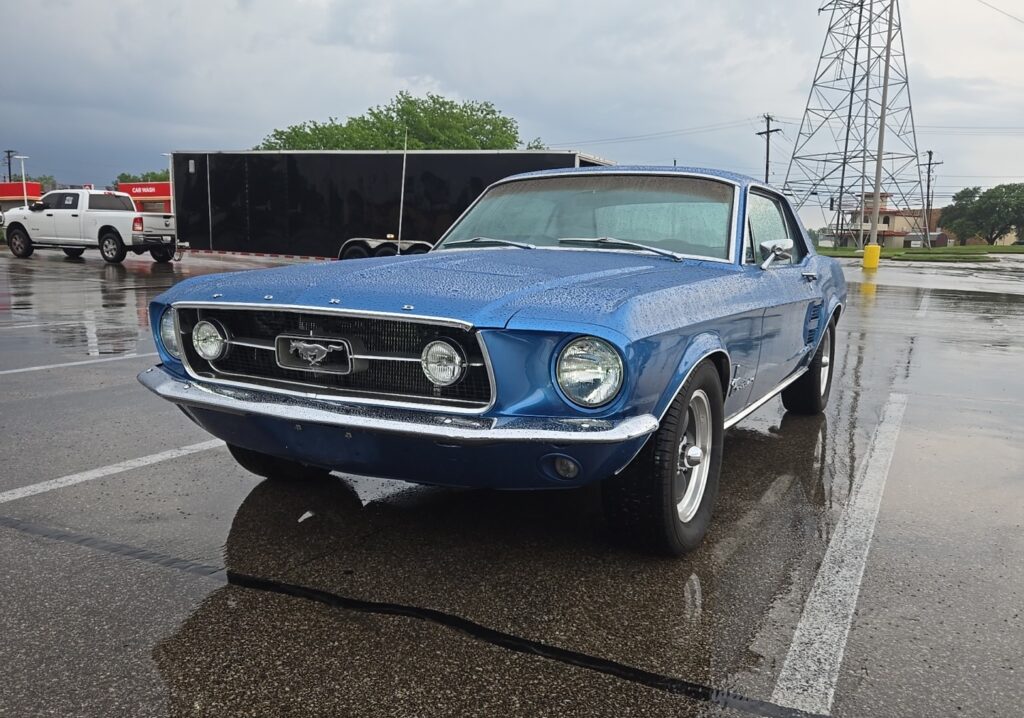 1967 Ford Mustang with an enclosed trailer 