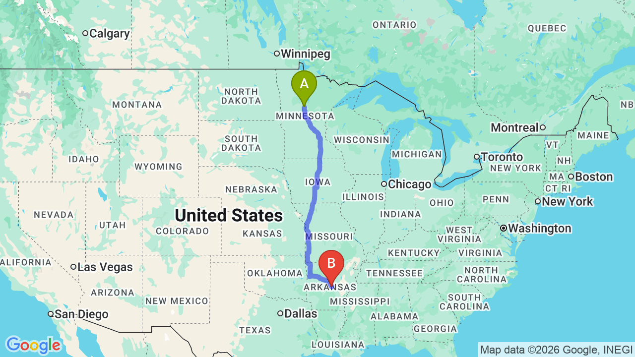 Route map: Minnesota to Arkansas Car Shipping: Professional Solutions for Your Relocation