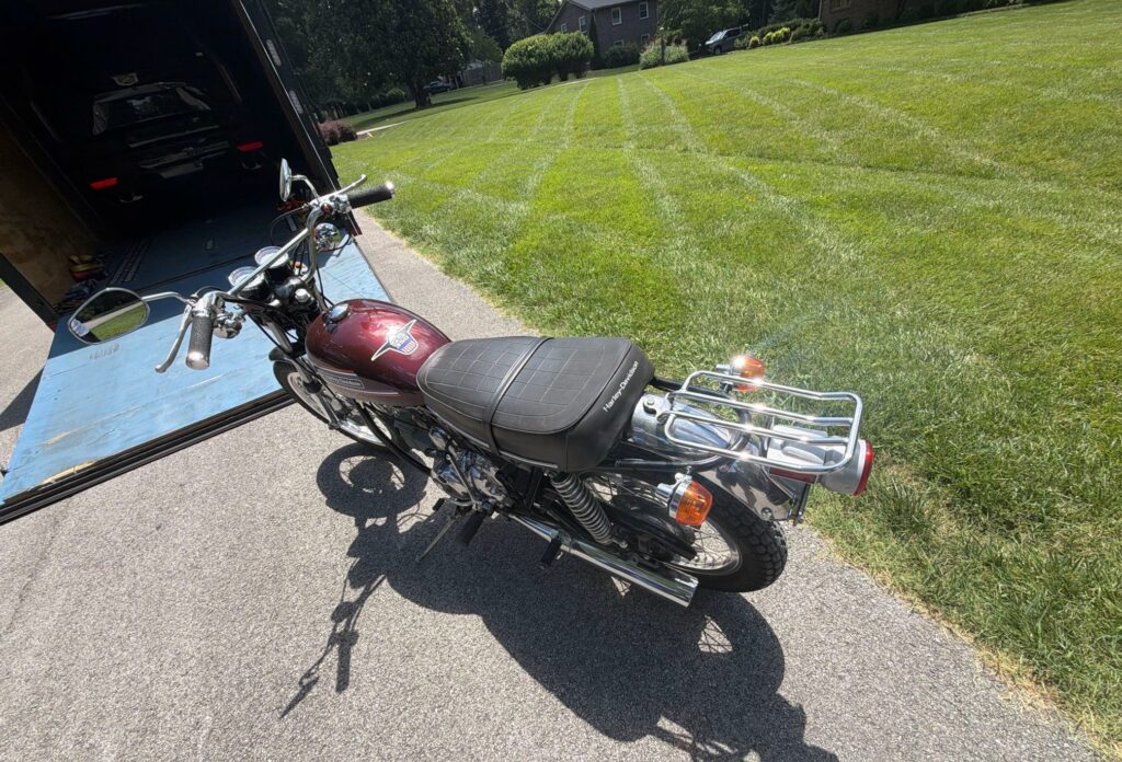 1974 Harley-Davidson SS Sprint 350 enclosed trailer