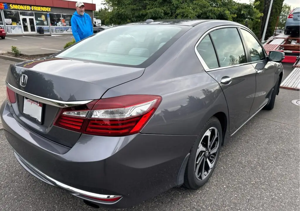 2016 Honda Accord open trailer