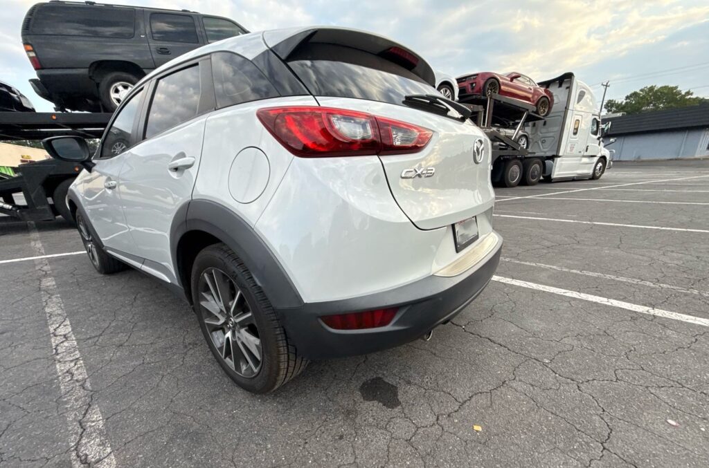 2017 Mazda CX-3 with an open trailer