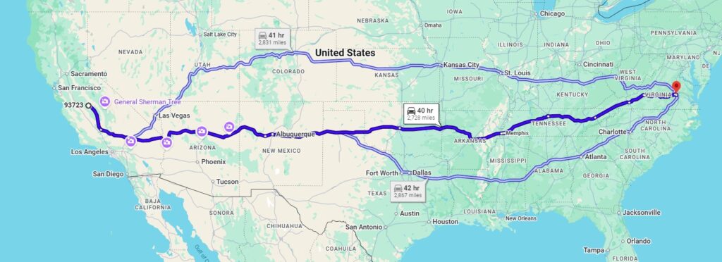 Fresno, CA, 93723 to Chesterfield, VA, 23832