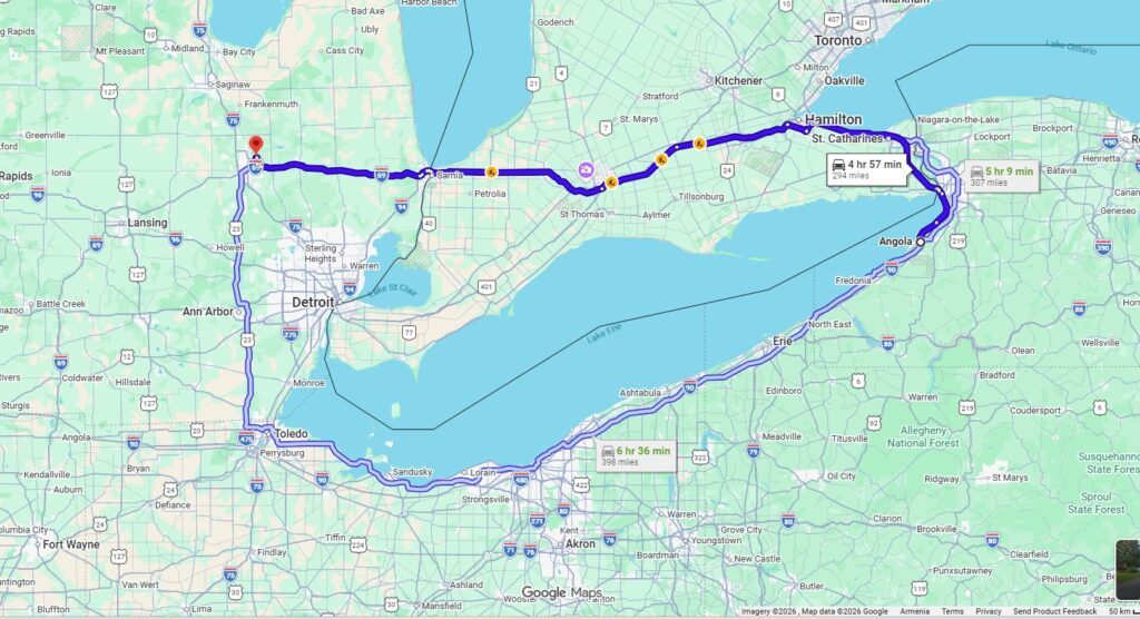 Angola, NY, 14006 to Flint, MI, 48506