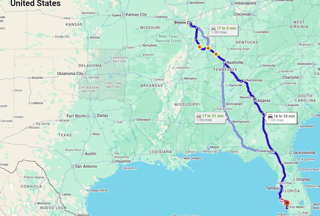 Breese, IL, 62230 to Cape Coral, FL, 33904