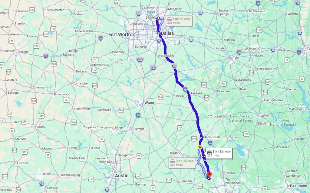 Plano, TX, 75093 to Magnolia, TX, 77354