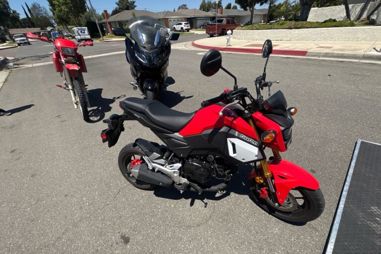 2019 Honda Grom 2019 Honda XR 650L 2023 BMW K 1600 GTL