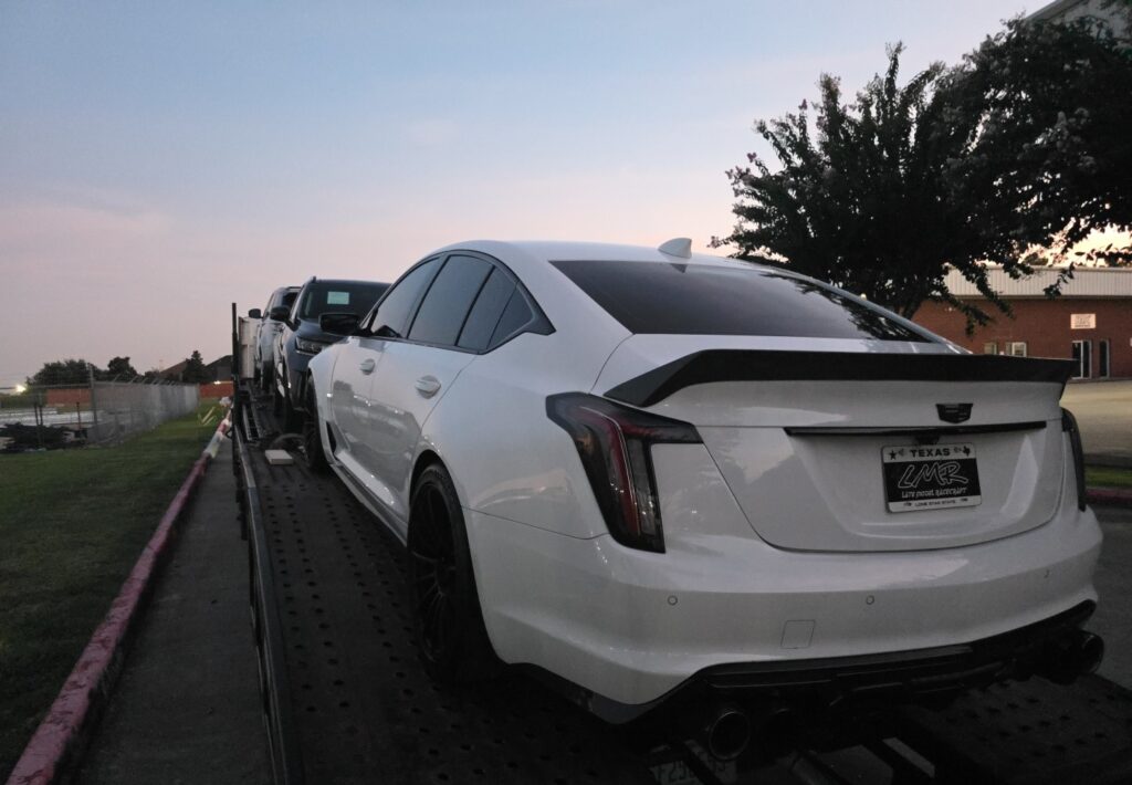 2023 Cadillac CT5 on trailer