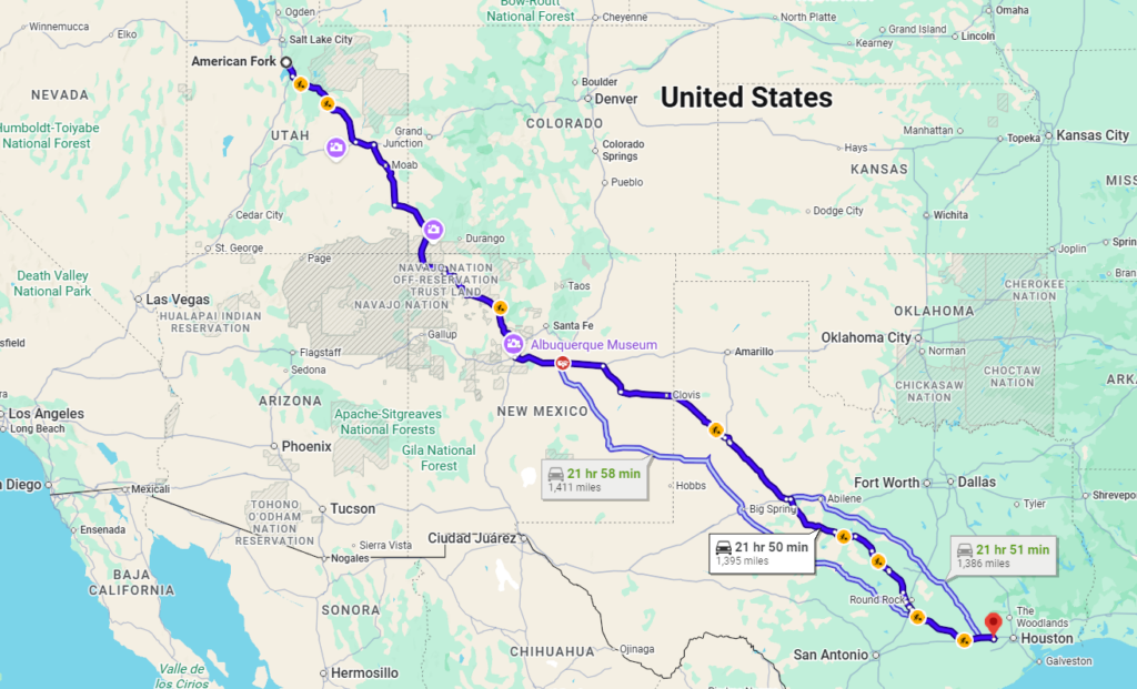 American Fork, UT, 84003 to Katy, TX, 77494