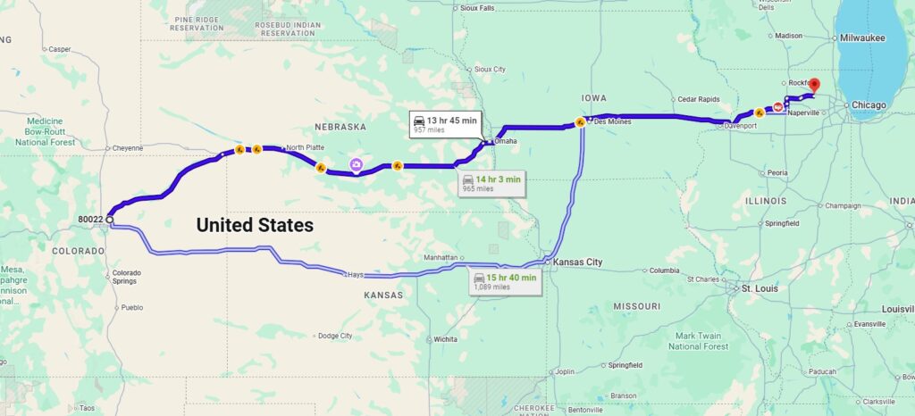Commerce City, CO, 80022 to Elgin, IL, 60124