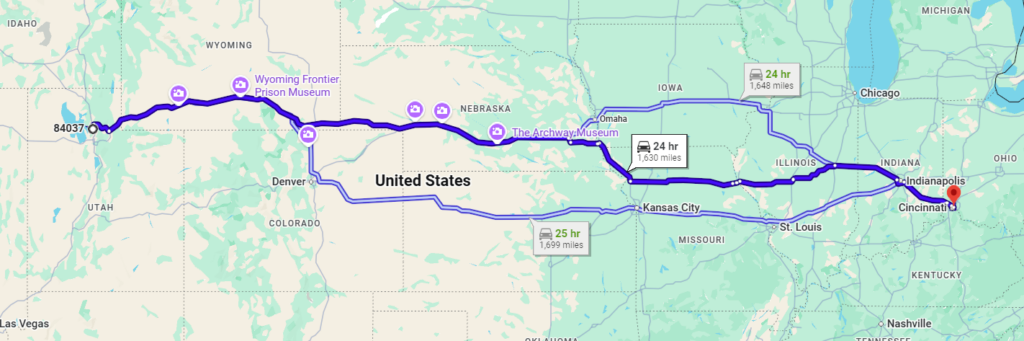 Kaysville, UT, 84037 to Dayton, KY, 41074