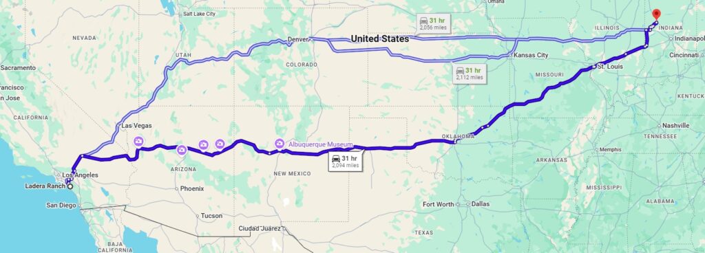 Ladera Ranch, CA, 92694 to West Lafayette, IN, 47906