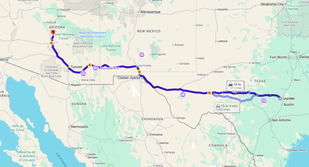 Leander, TX, 78641 to Cave Creek, AZ, 85331