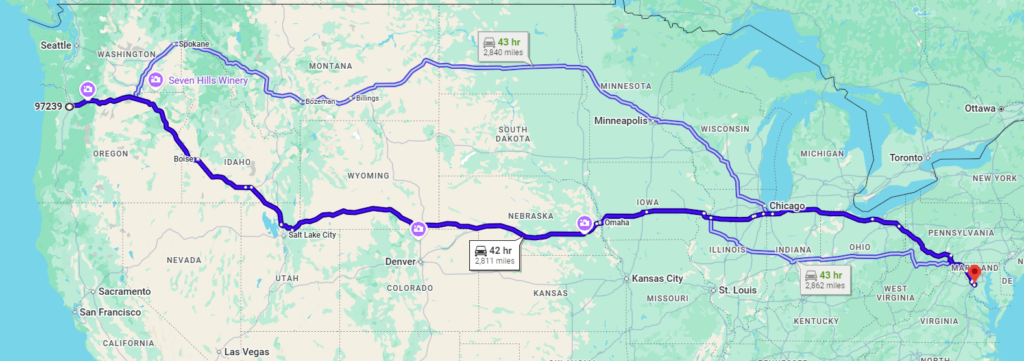 Portland, OR, 97239 to Arlington, VA, 22202