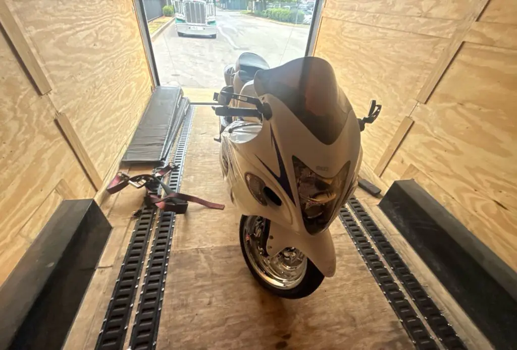 2012 Suzuki Hayabusa 1300 on trailer