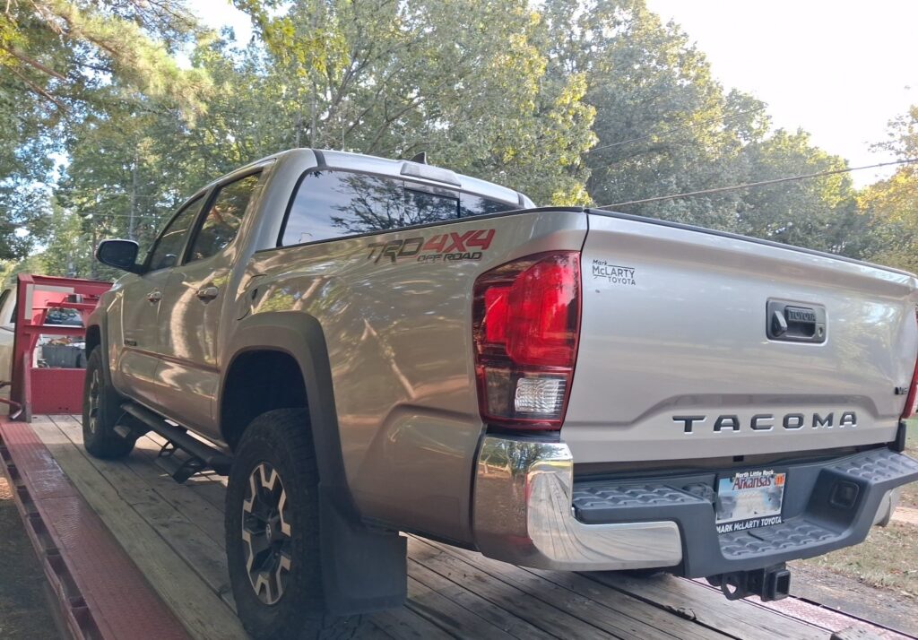 2019 Toyota Tacoma on trailer