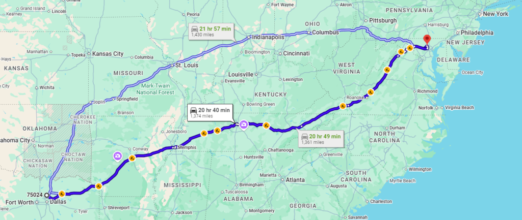 Plano, TX, 75024 to Owings Mills, MD, 21117