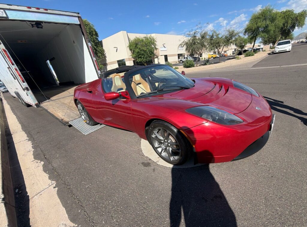 2008 Tesla Roadster enclosed trailer