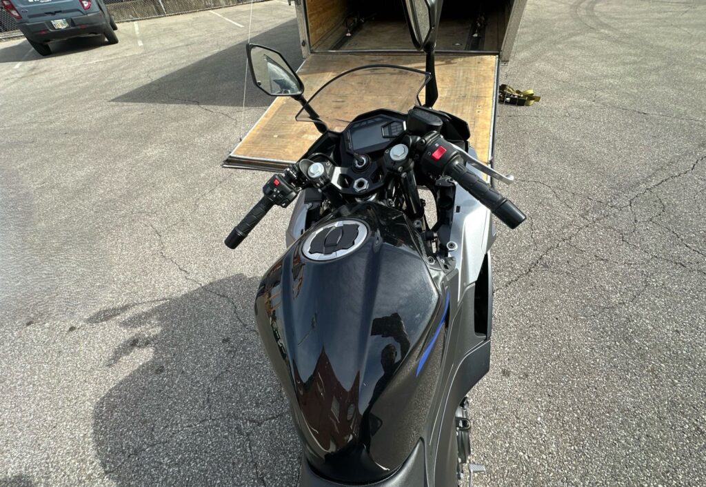 2025 Kawasaki Ninja 500 enclosed trailer