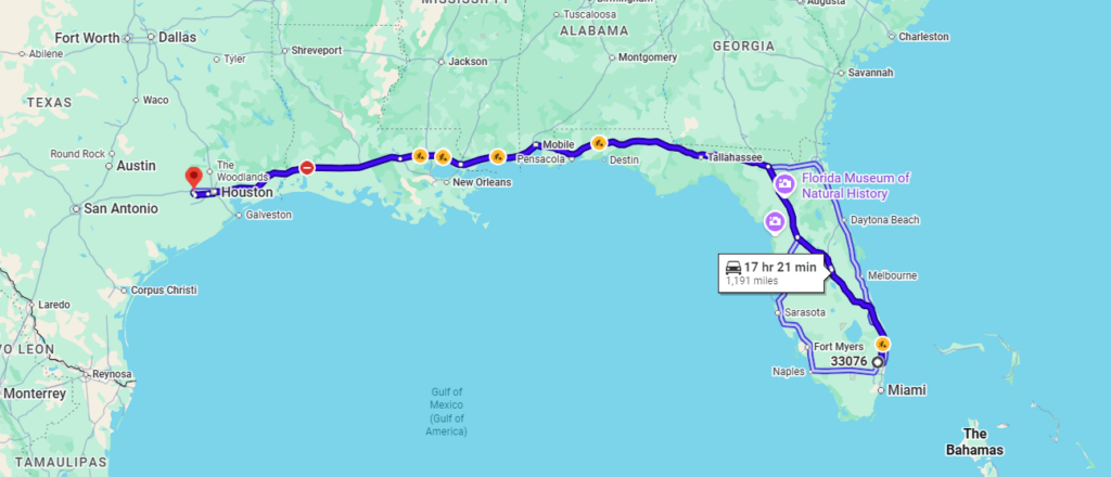 Pompano Beach, FL, 33076 to Katy, TX, 77494