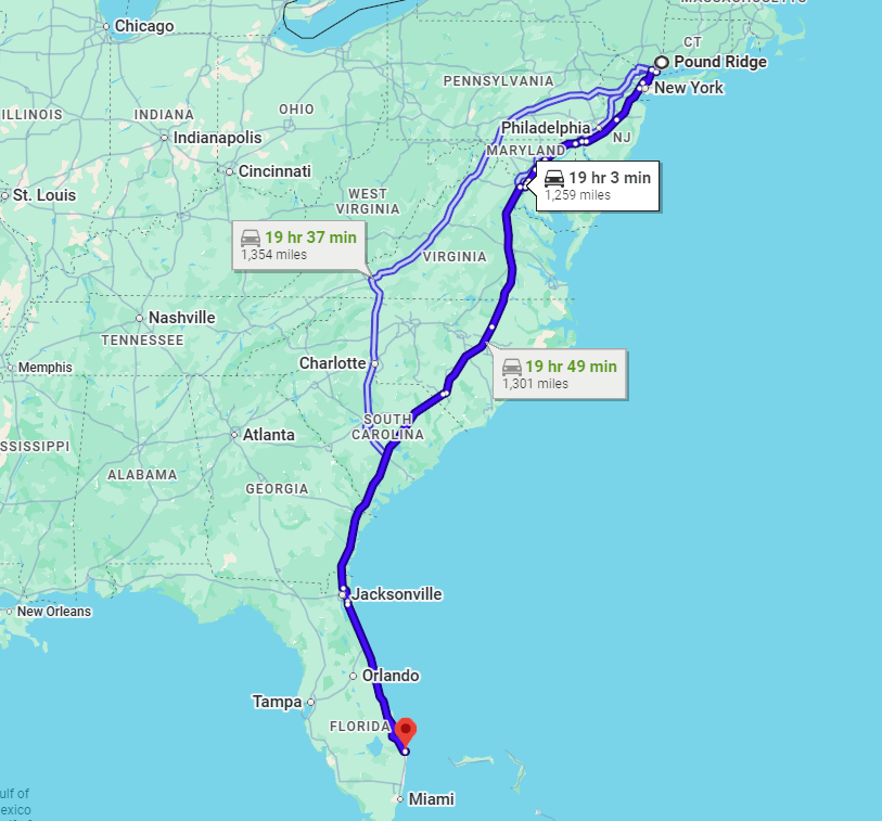 Pound Ridge, NY, 10576 to North Palm Beach, FL, 33408